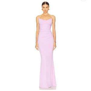 NWT Katie May Lilac Cowl Neck Maxi Gown